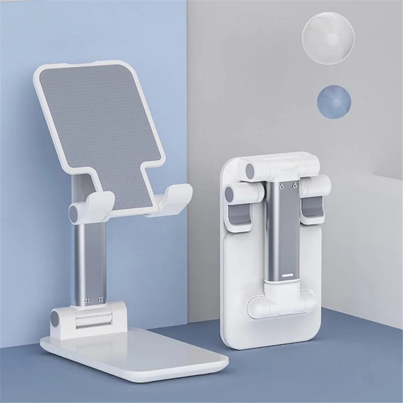 Live Boardcast Metal Mobile Phone Holder Stand Portable Retractable Desktop Bracket - White