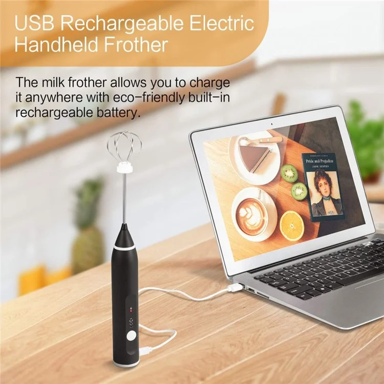 USB Rechargeable Electric Handheld Frother Household Mixer Kitchen Tool