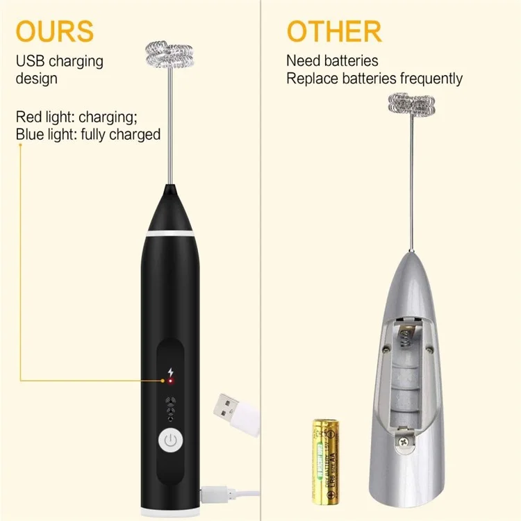 USB -wiederaufladbare Elektrische Handwerksanstrengungen Für Handheld Frother Household Mixer