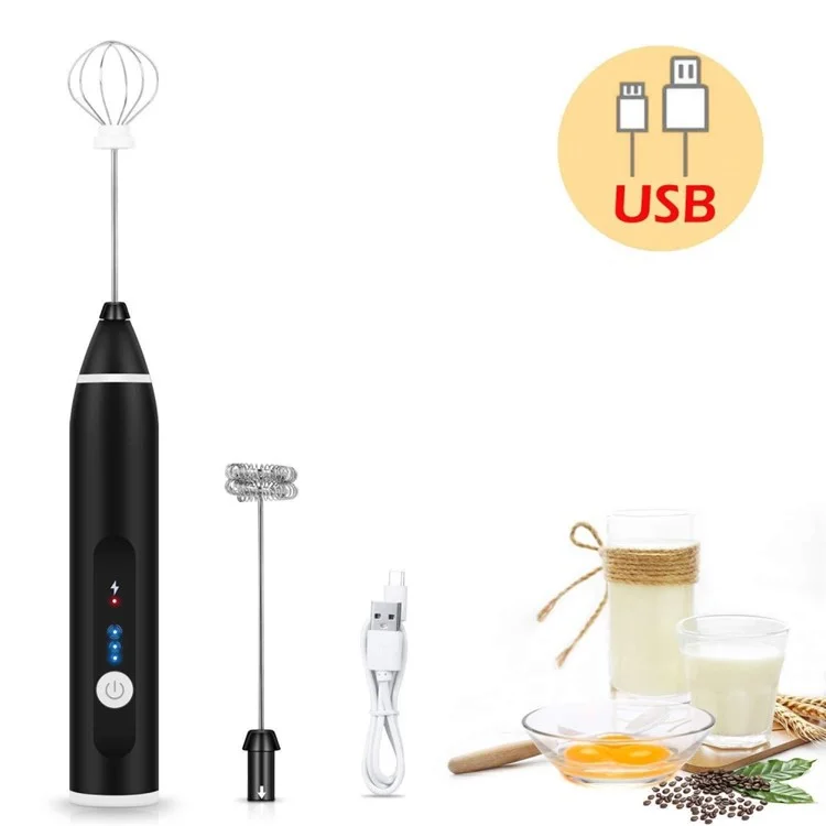 USB Rechargeable Electric Handheld Frother Household Mixer Kitchen Tool