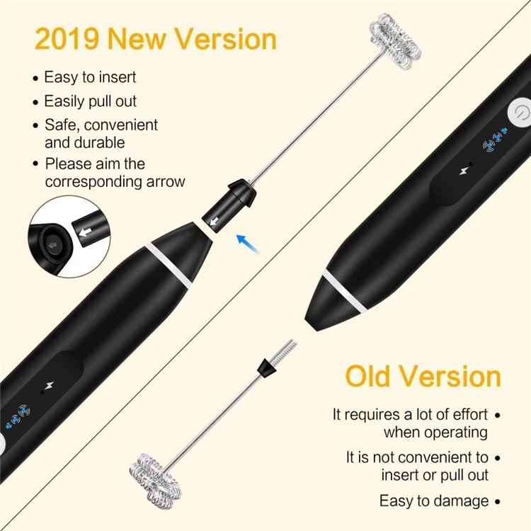 USB -wiederaufladbare Elektrische Handwerksanstrengungen Für Handheld Frother Household Mixer