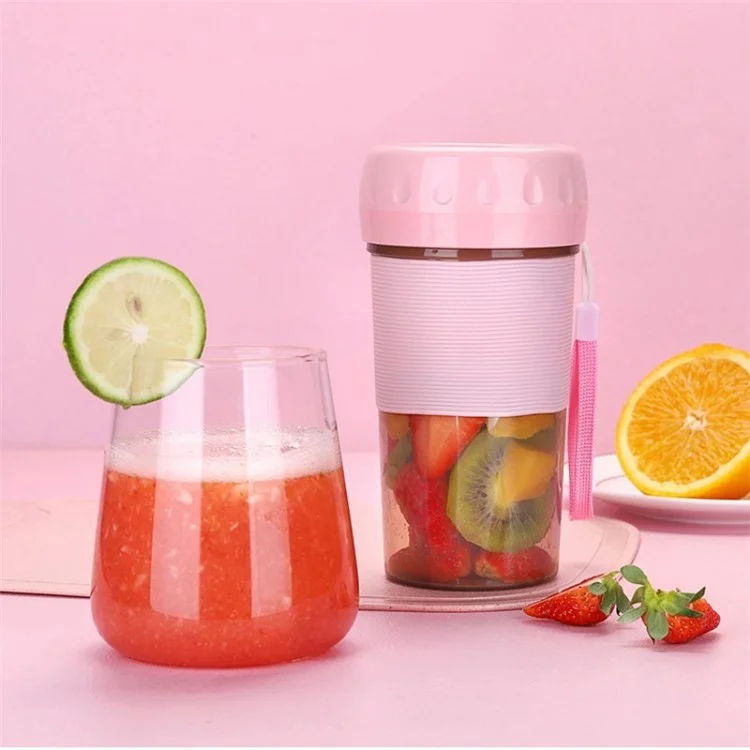 USB Juicer Cup Mini Portable 300ml Fresh Fruit Juice Maker Food Blender - Pink