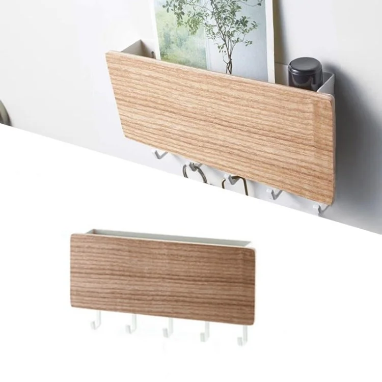 Taste Rack Wandmontage Hanging Organizer Aufbewahrungshakenhalterbox - Weiß