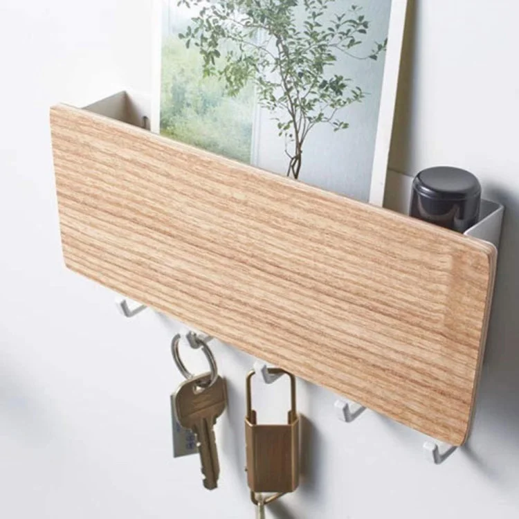 Taste Rack Wandmontage Hanging Organizer Aufbewahrungshakenhalterbox - Weiß