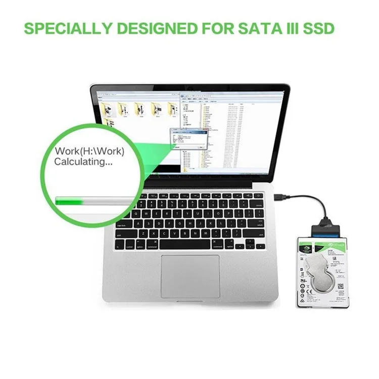 USB 3.1 Tipo C a SATA HDD SSD 2.5 "cable Adaptador de Disco Duro 15 15 - Alfiler