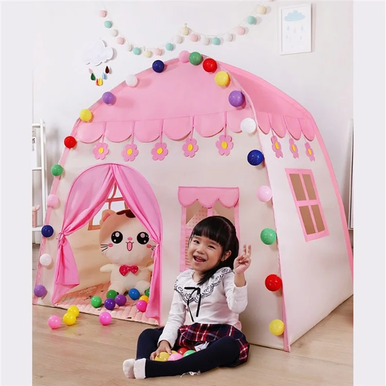 Jogo Crianças Casa Princesa Tenda Crianças Playhouse Fadas Tenda Castelo - Rosa