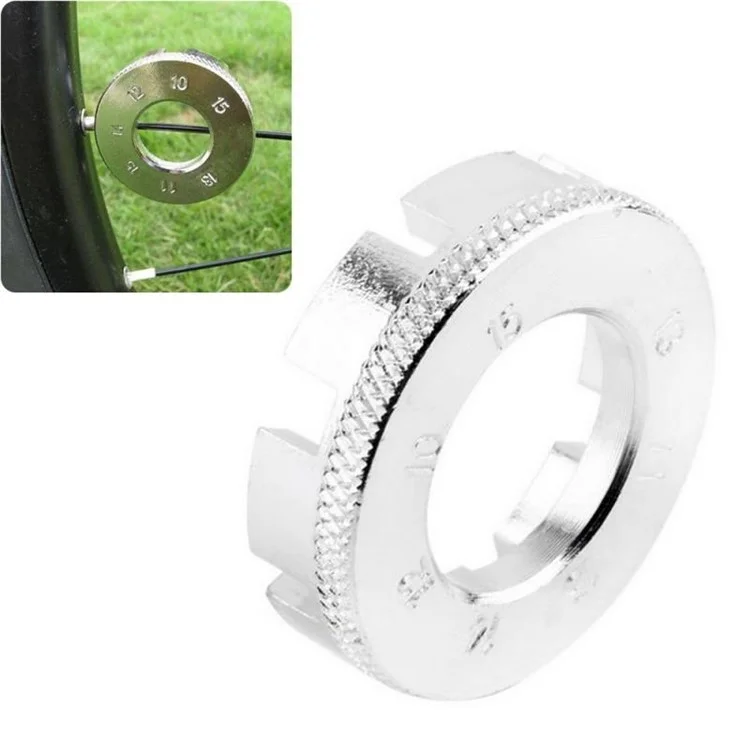 Mountain Bike Repairing Tool Nickel Plated Round Spoke Wrench Single Wheel Rim 8 - notch Steel Wire Repairing Ring