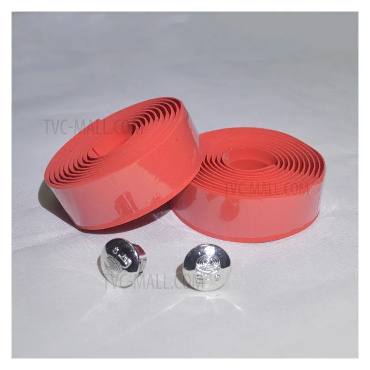 1 Pair Bike Bicycle Cork Handlebar Bar Tape Cycling Handle End Bandage Belt Strap - Red