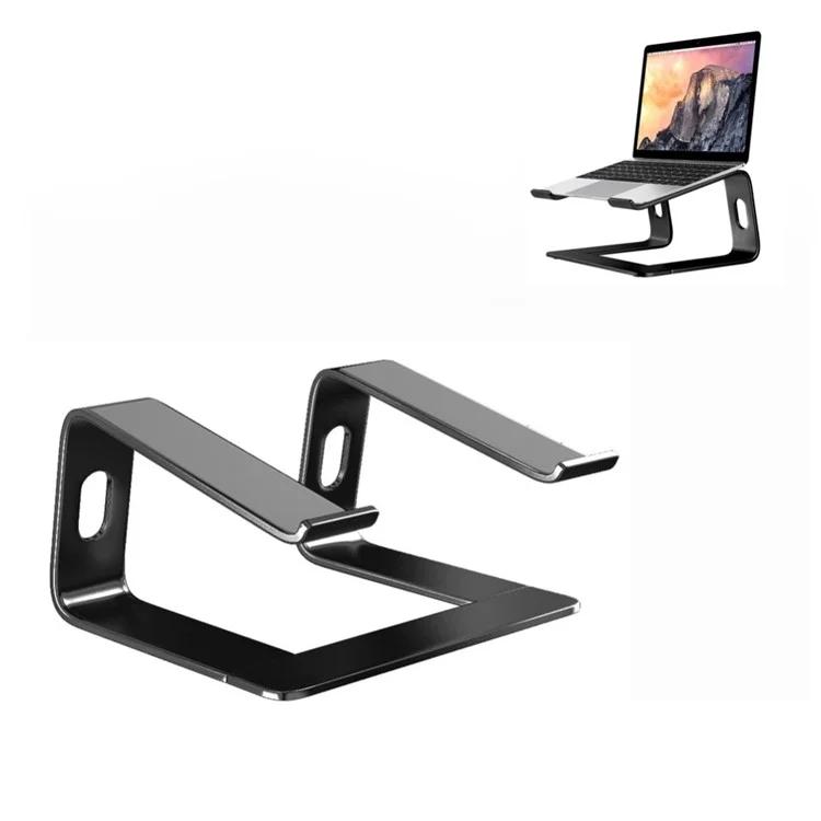 Support De Bureau De Refroidissement Pour Ordinateur Portable D'alliage D'aluminium MacBook - Noir