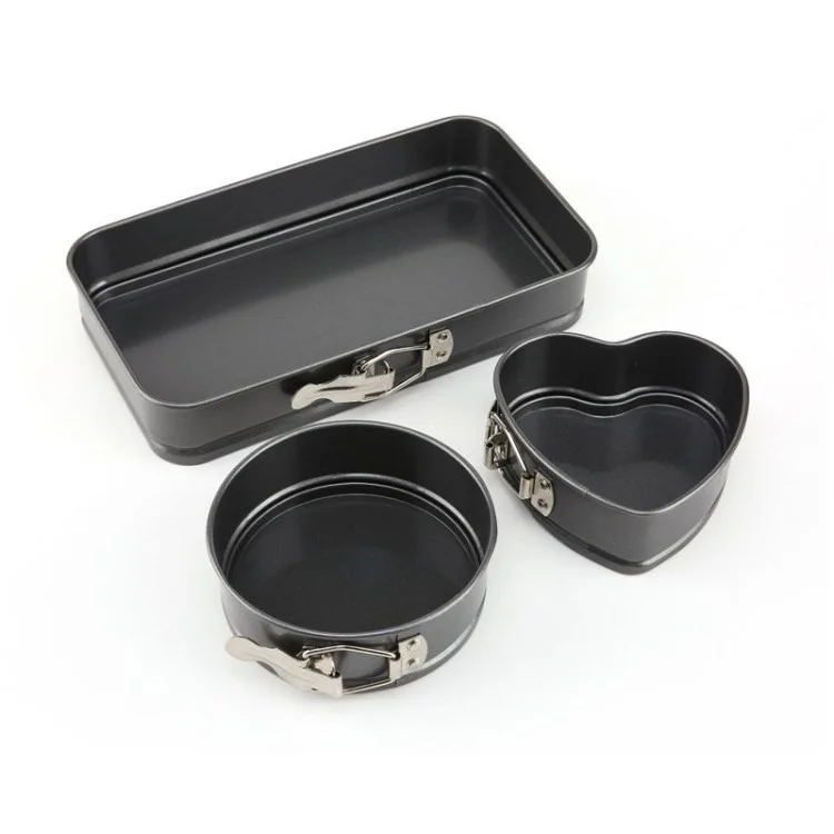 Youxing 3 Pcs / Régler Carré Coeur Mini-gâteau Moule à Gâteau Téflon Non - Moule de Boulangerie en Acier en Carbone en Carbone