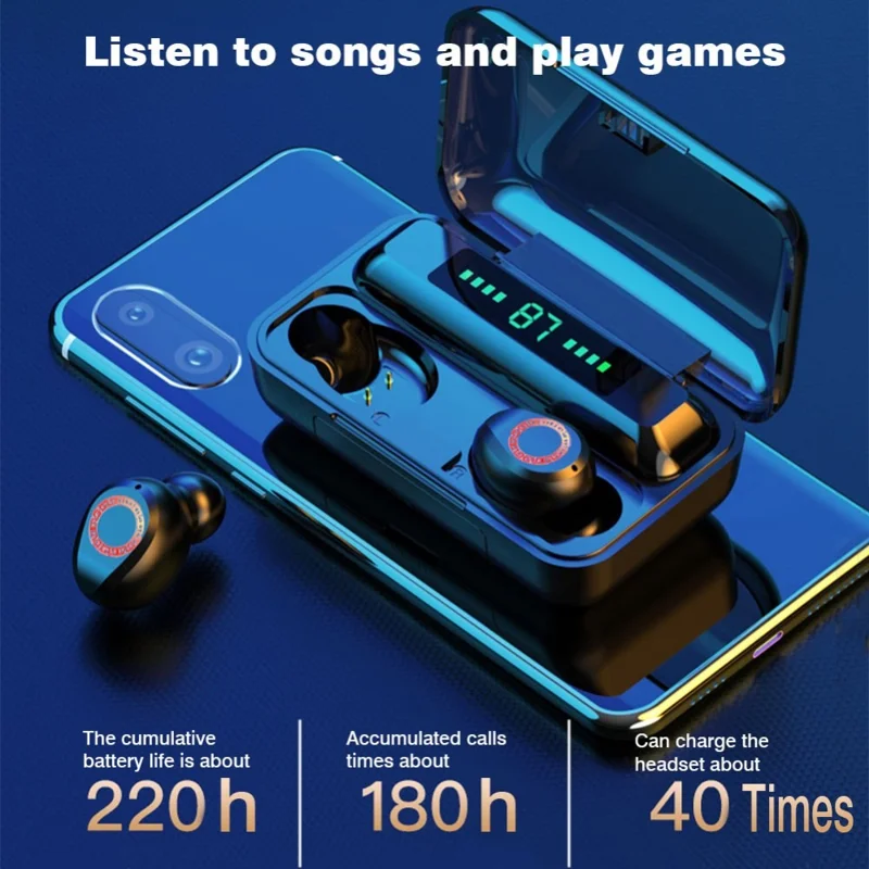 1 Pair S12 Wireless Earbuds Bluetooth-Compatible 5.0 In-Ear Headphones Sports Mini Earphones IPX7 Waterproof