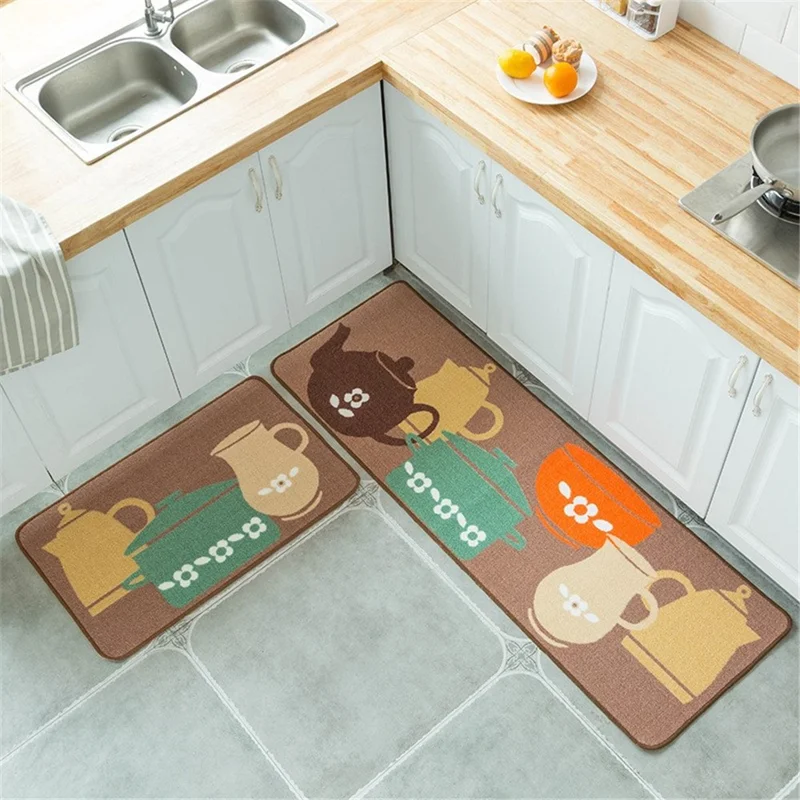 2PCS Kitchen Floor Mat Floor Pad Door Mat Foot Mat - Tea Set