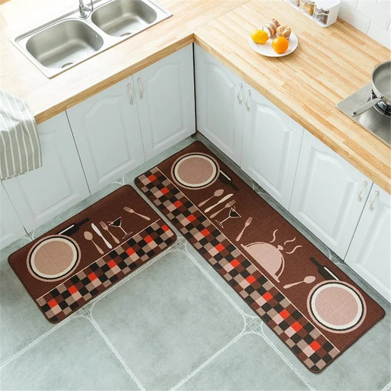 2PCS Kitchen Floor Mat Floor Pad Door Mat Foot Mat - Knife and Focks