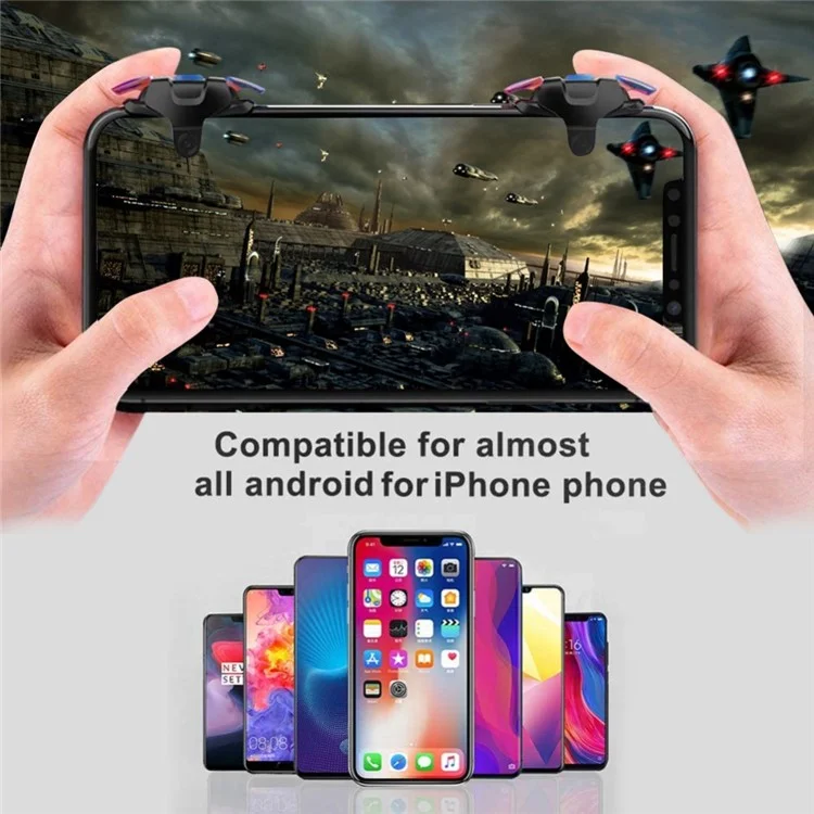 1 Paar Mobile Game Controller Trigger Mobiltelefon Gaming Joystick 4 Finger Betriebsauslöser