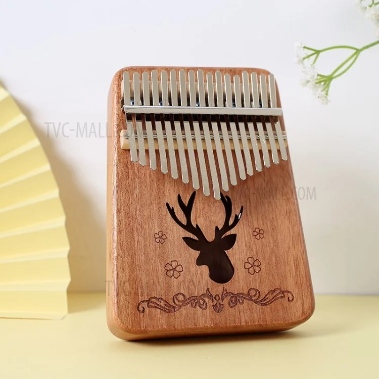 Kalimba 17-note Thumb Piano Customized Mahogany Wood Musical Instrument - Upgraded Mahogany//Deer