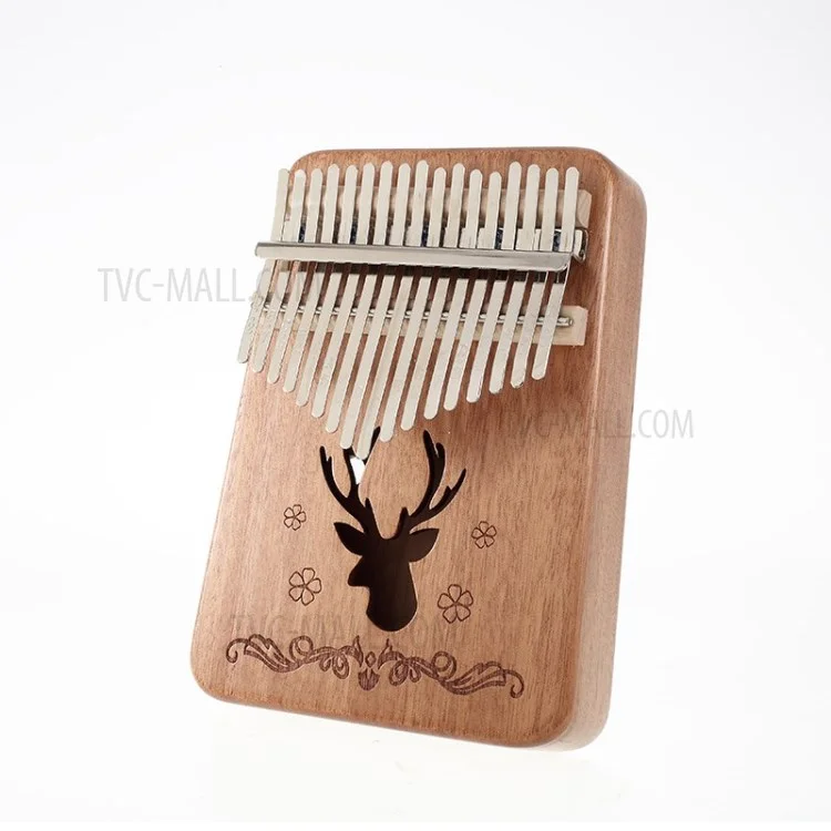 Kalimba 17-note Thumb Piano Customized Mahogany Wood Musical Instrument - Upgraded Mahogany//Deer
