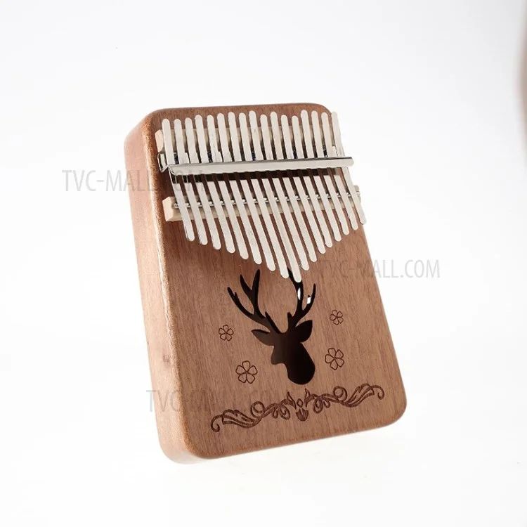 Kalimba 17-note Thumb Piano Customized Mahogany Wood Musical Instrument - Upgraded Mahogany//Deer
