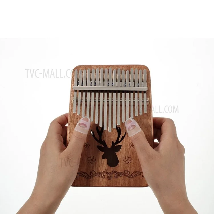 Kalimba 17-note Thumb Piano Customized Mahogany Wood Musical Instrument - Upgraded Mahogany//Deer