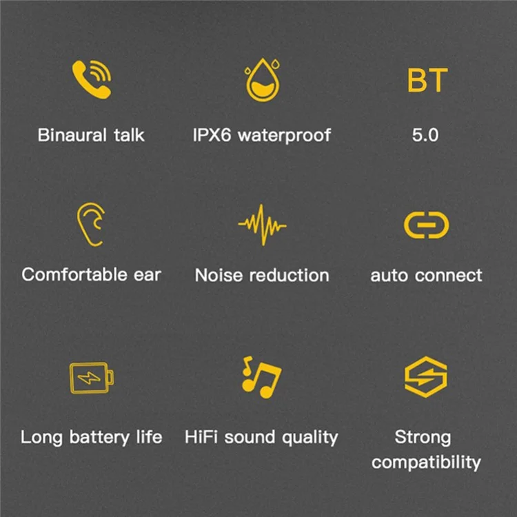 L13 Waterpoof Stereo TWS Bluetooth-compatible 5.0 Earphone Earbud Headsets with Charging Bin