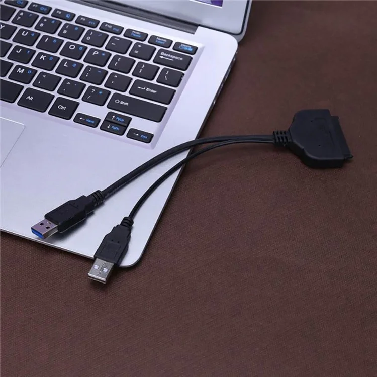 Cable USB 3.0 de alta velocidad SATA a adaptador USB para unidades de disco duro (HDD) y unidades de estado sólido (SSD) de 2,5 pulgadas.