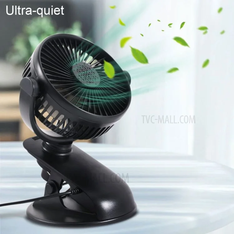 USB Car Cooling Fan Auto Vehicle Clip Fan Powerful Quiet Cooler