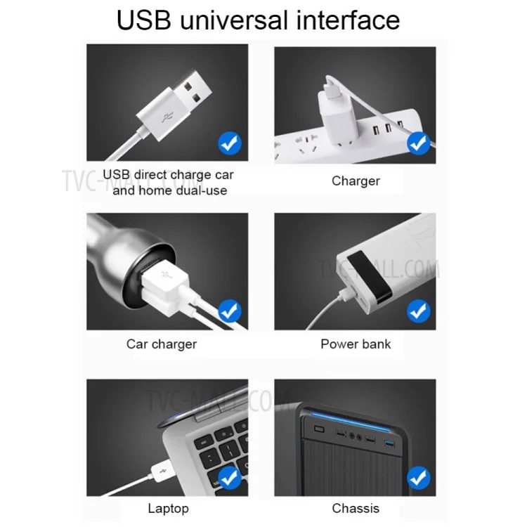 USB Car Cooling Fan Auto Vehicle Clip Fan Powerful Quiet Cooler