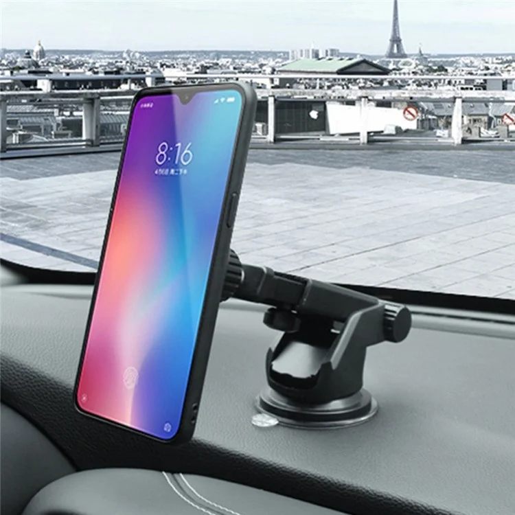 360° Rotatable Retractable Magnetic Suction Cup Universal Car Desktop Mobile Phone Holder Stand