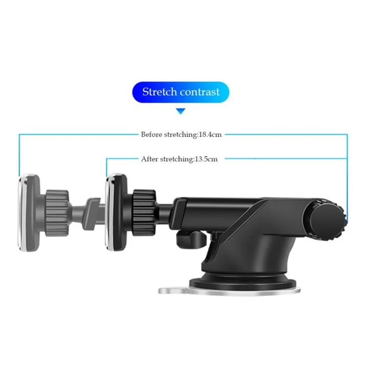 360° Rotatable Retractable Magnetic Suction Cup Universal Car Desktop Mobile Phone Holder Stand