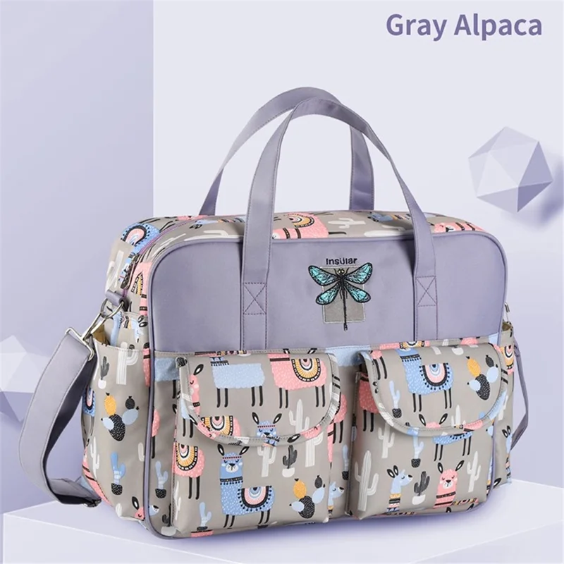 Bolso De Pañal De Gran Capacidad Bolso Maternidad Cochecito De Bebé Madre Cambio De Bolsa - Alpaca Gris