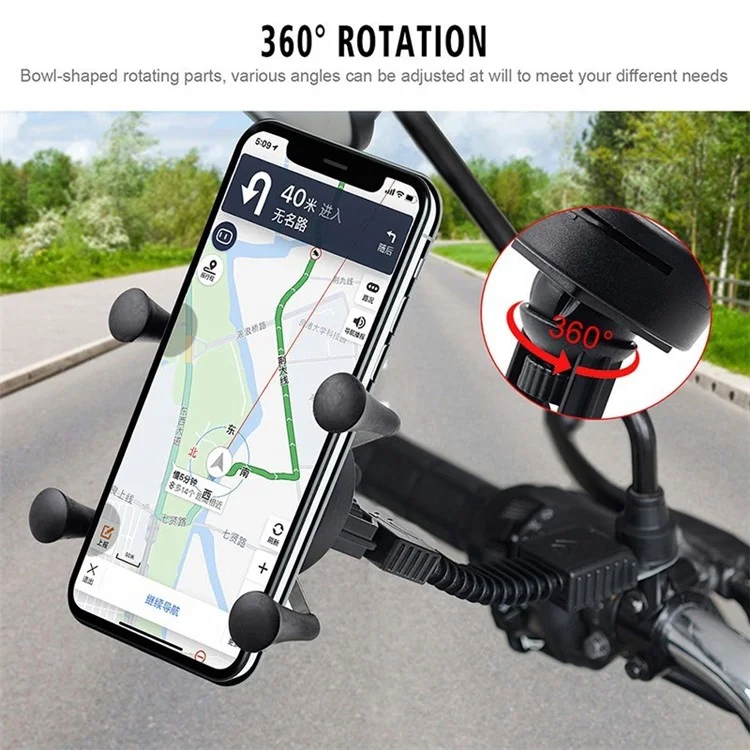 Motorcycle Phone Holder Support Bike Handlebar Stand Mobile Mount