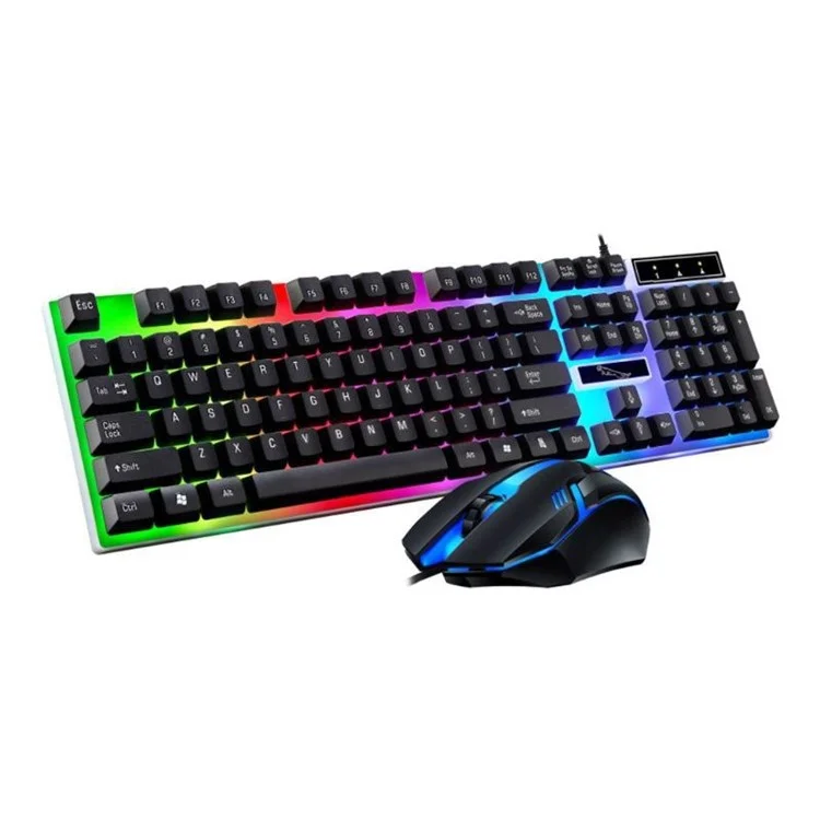 G21B Wired Gaming Keyboard Mouse USB Mechanical Backlight Keyboard Mouse Set (Chinese Packaging) - Black