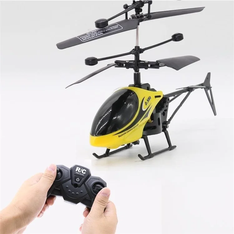 Rechargeable Fall-resistant Helicopter Remote Control Aircraft RC Drone Kids Toy - Yellow