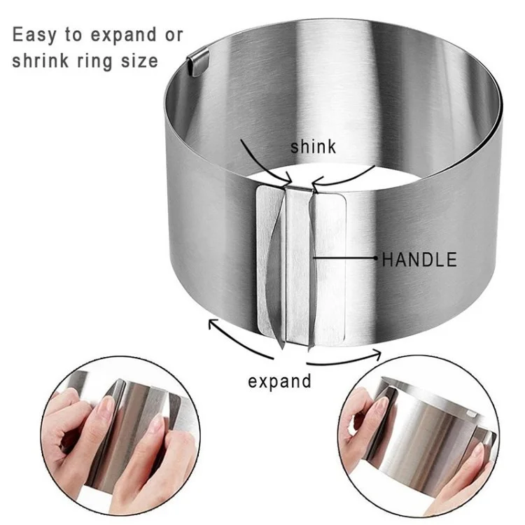 16 - 30cm Adjustable Stainless Steel Round Fondant Cake Mold Cake Baking Ring