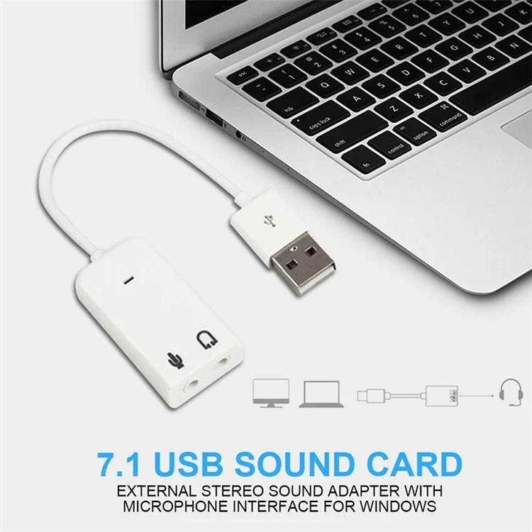 7.1 USB Sound Card External Stereo Sound -adapter Mit Mikrofon