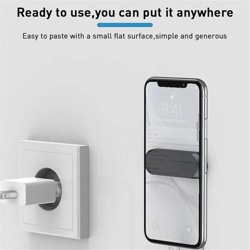 Multiétique Magnetic Car Phone Holder Charger Cable Organizer for iPhone Samsung Huawei