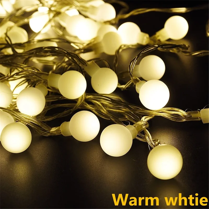 50-LED/60-LED Ball Light Solar String Light Garden Path Yard Decor Lamp - Warm White//60-LED