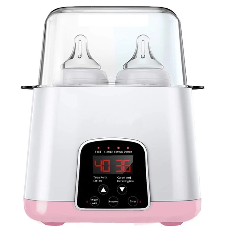 Baby Bottle Scaldaio 4-in-1 Multifunzionale Riscaldatore Del Latte Sterilizzante a Vapore - Rosa / Spina Degli Stati Uniti