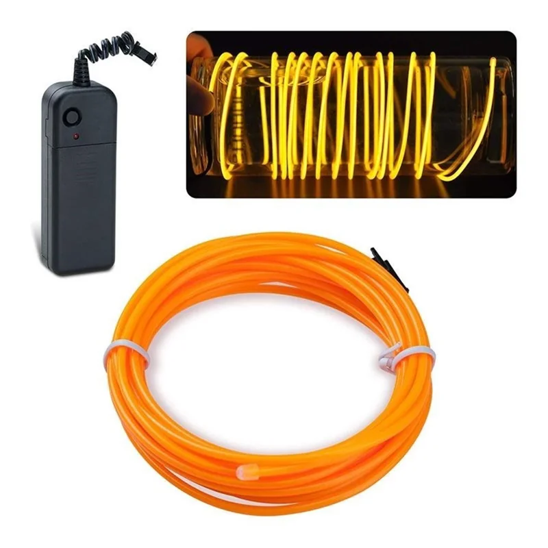 Light-up Cable EL Cold Light Cord 3 Meter 3V Light String - Yellow
