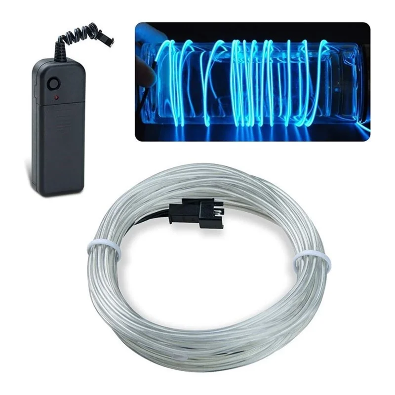 Light-up Cable EL Cold Light Cord 3 Meter 3V Light String - Baby Blue