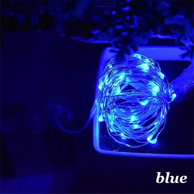 Battery Powered LED String Lights Christmas Tree Party Decor Fairy Light - Blue//5 Meters 50 Lights