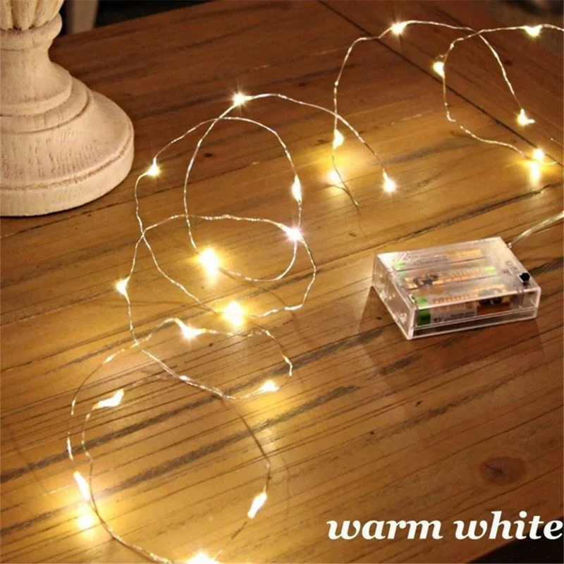 Battery Powered LED String Lights Christmas Tree Party Decor Fairy Light - Warm White//5 Meters 50 Lights