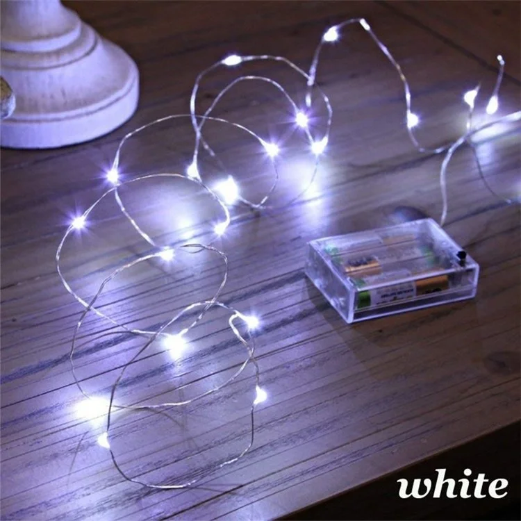 Battery Powered LED String Lights Christmas Tree Party Decor Fairy Light - White//5 Meters 50 Lights