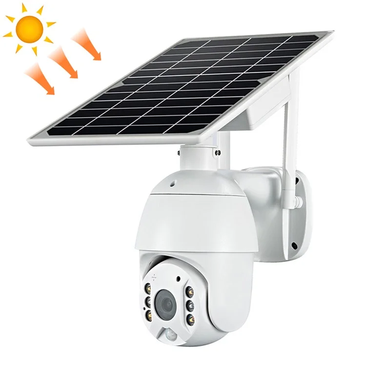 Câmera Solar Solar ao ar Livre CCTV 1080p HD WiFi Wireless Remote Alarm PTZ Camera Webcam