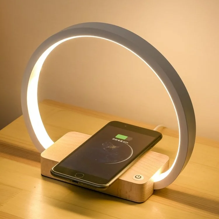 10W Wireless Phone Charger Table Lampe Night Light Phone Support Stand Pour IPhone Samsung Xiaomi Huawei