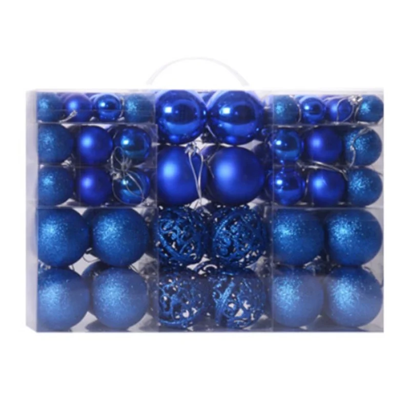 100Pcs / Box Christmas Tree Balls 3-6cm Diameter Round Ball Pendant Xmas Gift Party Decor - Blue