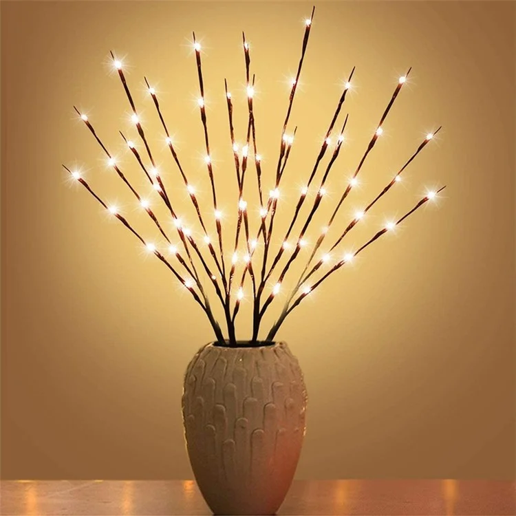 Simulazione Branch Tree Branch a 20 Led Light Christmas Party Decor Decorativo Luci Decorative - Bianco Caldo