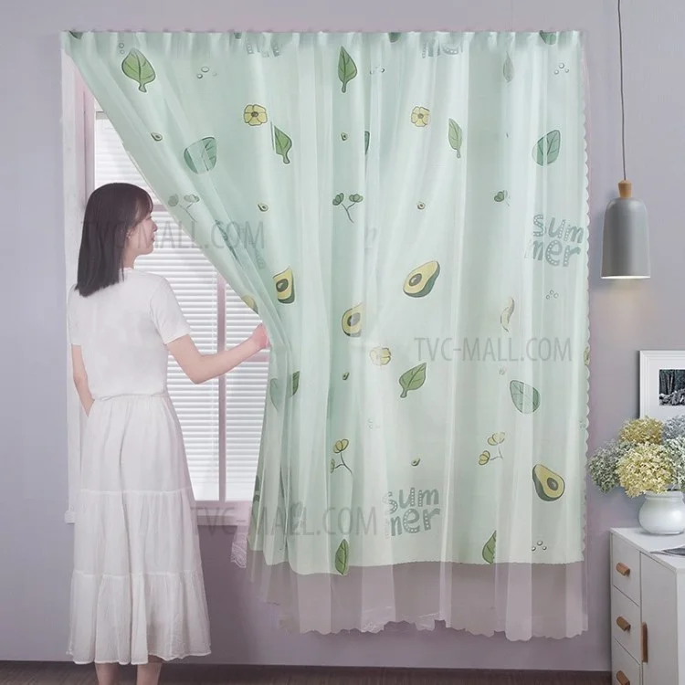 1,5m X 1.8m Pasta Blackout Cortinas Sala Escurecendo Cortinas Janela Porta Drape - Abacate / 1 Pc.