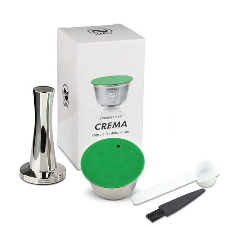 Wiederverwendbare Dolce Gusto Kapseln 4-teiliges Set Edelstahl Kaffeefilter mit 41mm Stampfer (BPA-frei, KEIN FDA-Zertifikat)