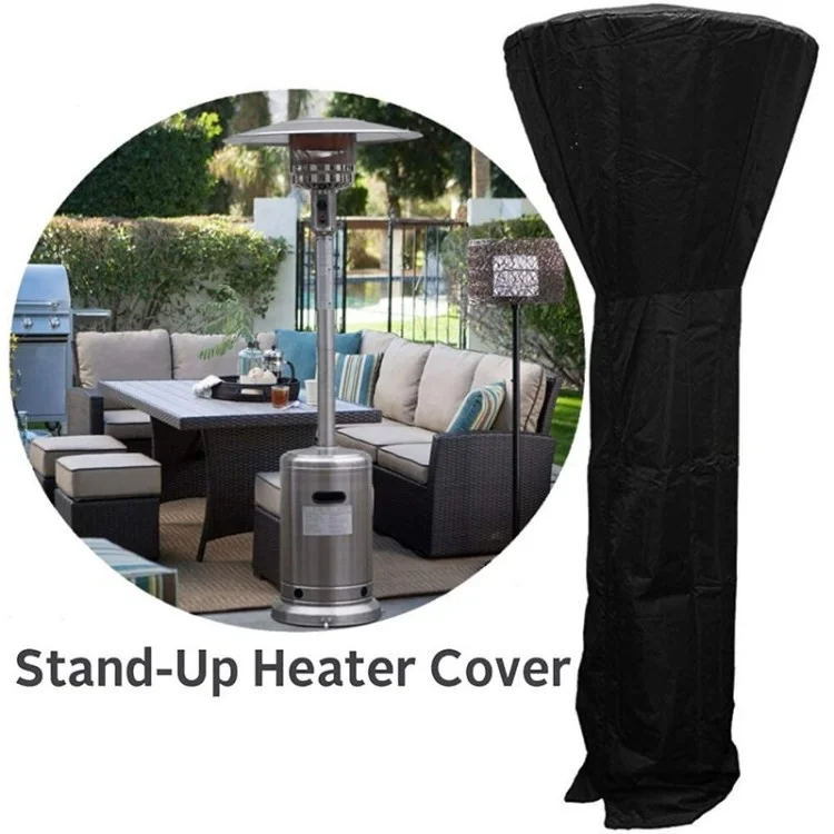 226x85x48cm Patio Heater Cover 210D Oxford Cloth Waterproof UV Resistant Veranda Cover with Zipper and Adjustable Drawstring
