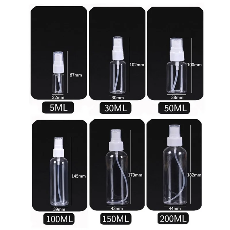 Plastic Water Spray Bottles Fine Mist Trigger Sprayer - 50ML